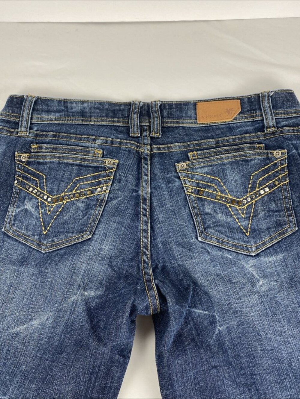 Vigoss Bermuda 7 Pocket Stretch Denim Jean Shorts Lowrise Jrs / Womens Size 9 - Picture 7 of 8